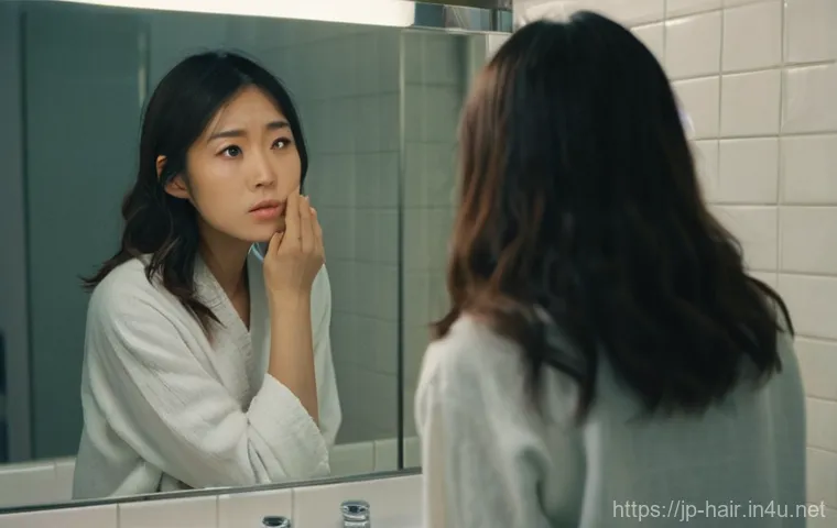 비오틴 함유 헤어 영양제 추천 - **Prompt:** A young Japanese woman in her late 20s, with a look of visible frustration and disappoin...