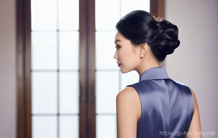 블랙헤어를 위한 스타일링 팁 - **Prompt 2: Sleek Wet Look Black Hair with Radiant Sheen**
    A stylish young Japanese woman showca...