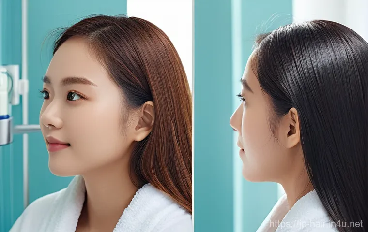 헤어컬러 유지용 리브인 트리트먼트 - **Prompt 2: Rich Hydration for Thick, Damaged Hair**
    "A close-up, warm-toned image focusing on t...